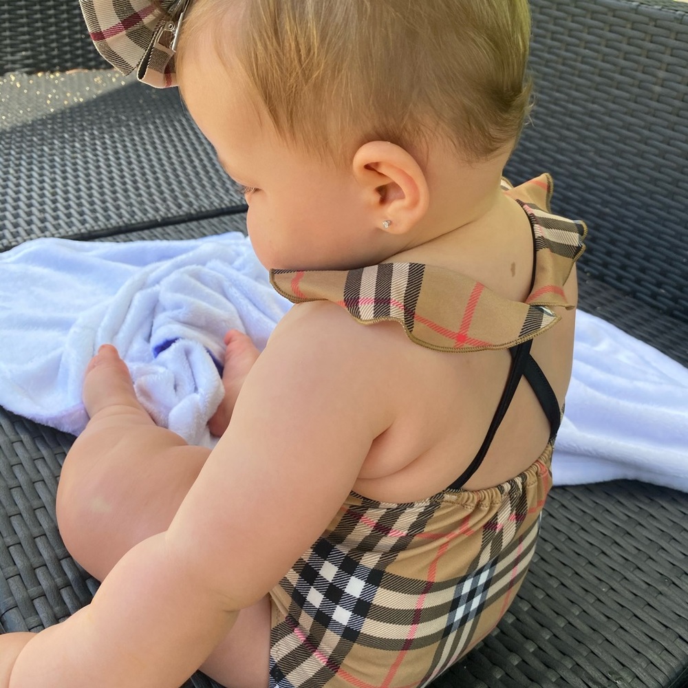 Burberry Baby - 18M Cross-Ruffle Back Swimsuit - Like New!